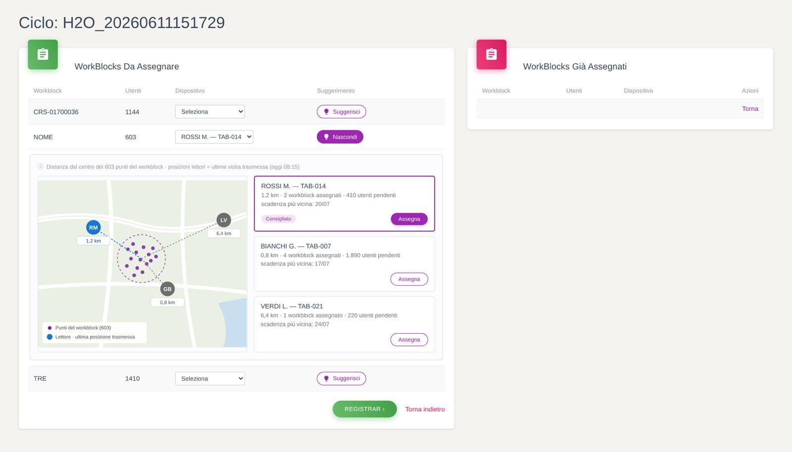 Asignación de ruta en GetWeb sugiriendo el lector más cercano